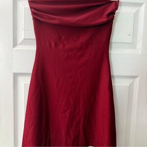 Strapless Burgundy Women's Dress From Windsor